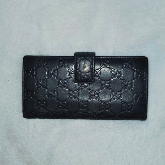 Gucci Black Guccissima Leather Flap Continental Wallet - Picture 15 of 16